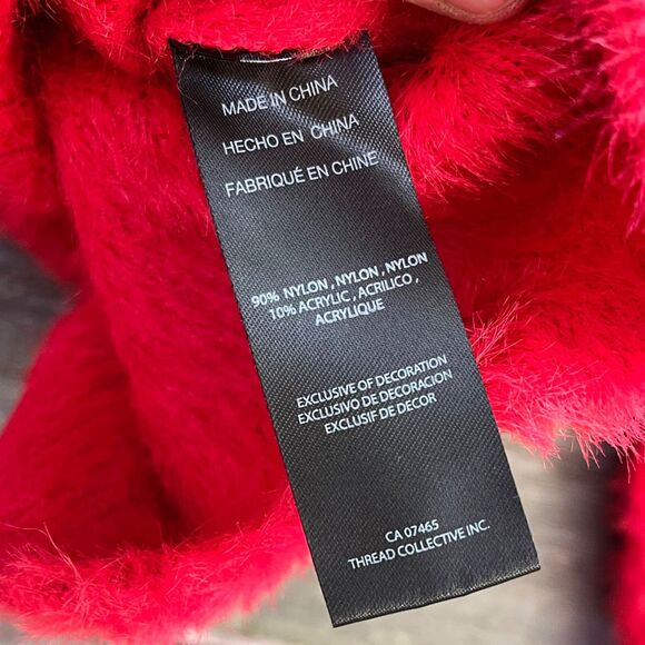 Bebe Fuzzy Sweater y2k style Medium in Red - Picture 10 of 12